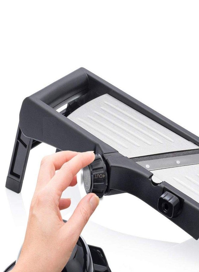 Ganesh Adjustable Plastic and Steel Slicer (Black/Silver) Cutter Vegetable Cutter Chopper Slicer gretter - Image 2